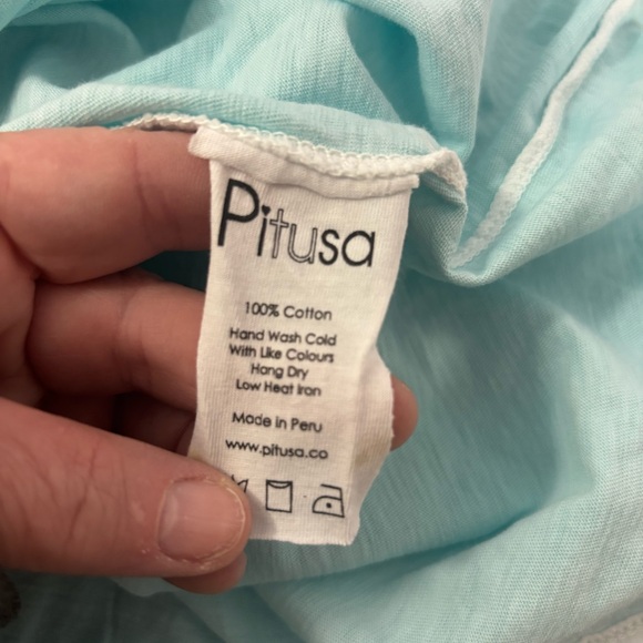 Pitusa PIMA SUNDRESS Swimsuit Cover Up White Blue Ombre Beach Resort Wear - Picture 15 of 16